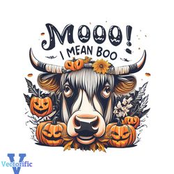 Cow Pumpkin Season Moo I Mean Boo PNG Download