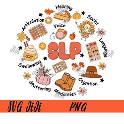 Thanksgiving Speech Therapy Fall Speech Language Pathologist PNG, SLP Fall PNG