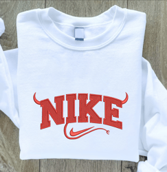 Devil x Nike Embroidered Sweatshirt, Nike Embroidered Sweater, Nike Hoodie, Unisex Shirt