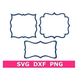 Monogram Frame SVG, 3 Monogram Frames SVG, Scalloped Frames SVG, Digital Download, Cut Files, Sublimation (includes svg/