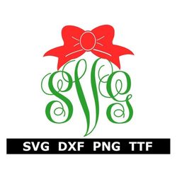 Monogram SVG  TTF Alphabet  Bow Topper, Digital Download, Cut File, Sublimation, Clip Art (54 individual svg/png/dxf fil