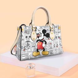 Newspaper Mickey Handbag, Anniversary Mickey Handbag, Disney Leatherr Handbag