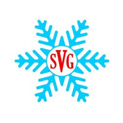 Snowflake Monogram SVG, Christmas Monogram Frame SVG, Digital Download, Cut File, Sublimation, Clip Art (individual svg/