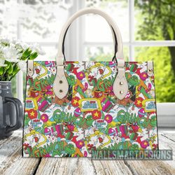 Personalized Grinch Christmas Art Collection Handbag, The Grinch Handbag, Grinch Leatherr Handbag