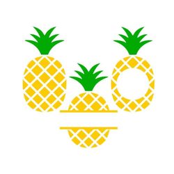 Pineapple SVG, Pineapple Monogram SVG, Name Frame SVG, Digital Download, Cut Files, Sublimation, Clip Art (3 svg/dxf/png