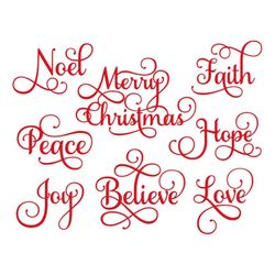 Christmas Embroidery Designs, MACHINE EMBROIDERY, Holiday, Merry Christmas, Believe, 8 Designs, Digital Download, 4x4, 5