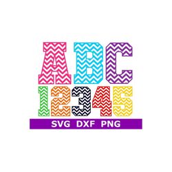 Monogram SVG/DXF/PNG, Chevron Letters, Chevron Alphabet, Digital Download, Cut File, Sublimation, Clip Art, 36 svg/dxf/p