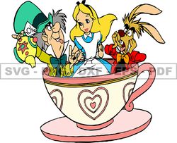 March Hare Svg, Mad Hatter and Dormouse Png, Disney Mad Character Svg 64