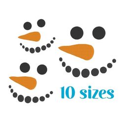 Snowman Face Embroidery Design, MACHINE EMBROIDERY, Christmas Embroidery, Winter Embroidery, Digital Download, Filled St