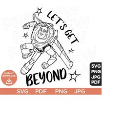 Let's Get Beyond Svg, Buzz Lightyear Toy Story svg Ears svg png clipart, cricut design Svg Pdf Jpg Png, Cut file Cricut,