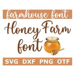 Farmhouse Font SVG  OTF, Farmhouse Font Alphabet, Script Font, Digital Download, 1 svg, 1 dxf, 1 png  1 OTF File