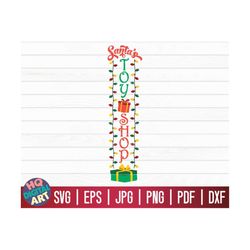 Santa's toy shop SVG / Winter/Christmas Vertical Porch Sign SVG / Cut File / Clipart / Printable / Wall art | Commercial