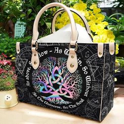 Wicca Leather Bag Midnight Tree Handbag, Wicca Handbag, Custom Leather Bag, Woman Handbag
