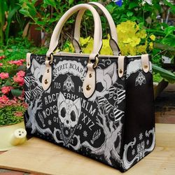 Wicca Leather Bag Skull Board Handbag, Wicca Handbag, Custom Leather Bag, Woman Handbag