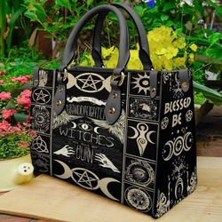 Wicca Leather Bag Witches Burn Handbag, Wicca Handbag, Custom Leather Bag, Woman Handbag