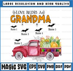 Personalized Name,I Love Being Grandma Halloween Png, Trick or treat, Bat Halloween Png, Personalized Grandma With Grand