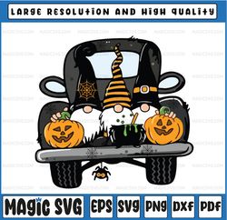 Halloween PNG, Halloween Truck PNG, Halloween Gnomes, Halloween Gnome Sublimation, Halloween Designs, Truck, Pumpkins