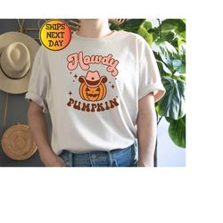 Howdy Pumpkin Halloween Shirt, Cute Women's Western Halloween Tee, Retro Halloween Sweatshirt, Cute Country Cowgirl Hall