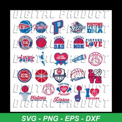 Detroit Pistons Bundle Svg, Sport Svg, Detroit Pistons Svg, Detroit Pistons Logo Svg, Detroit Pistons Fan Svg, Detroit P