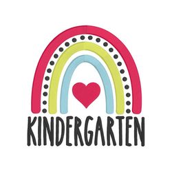 Kindergarten Embroidery Design, MACHINE EMBROIDERY, Kindergarten Rainbow Embroidery, Digital Download, 4x4, 5x7, 6x10 Ho