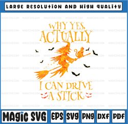 Why Yes Actually I Can Drive A Stick Halloween Witch Broom Png, Halloween 2022 Png, Halloween Gift, Halloween Png, Witch