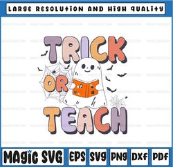 Tri-ck Or Teach Svg, Halloween Png, Teach Png, Pumpkin PNG, Teach Design, Halloween School, Teacher Svg, Digital
