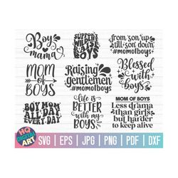 Mom of Boys SVG Bundle / Mother's Day SVG / 9 Designs / Cut Files for Cricut / Printable / Vector / Free Commercial Use