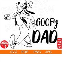 Goofy Dad Vector Svg, Goofy Ears SVG Mouse png, Disneyland ears svg clipart SVG, cut file layered by color, Silhouette,