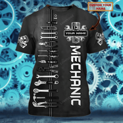 Customized Mechanic 3D Tshirt: Perfect Gift for Car Mechanics
