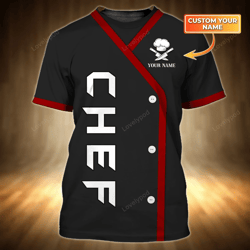 chef personalized name 3d tshirt - unique chef gift customized shirt