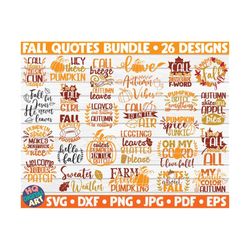 Fall Quotes SVG Bundle / 26 designs / Free Commercial Use / Cut Files for Cricut / clipart / printable / vector / instan