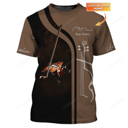 Violin Tee Shirt: Personalized 3D Tshirt for Violinists - Perfect Gift!