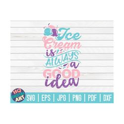 Ice Cream is always a good idea SVG / Ice Cream SVG / Cut File / clipart / printable / vector | commercial use instant d