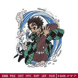 Tanjiro water breathing embroidery design, Kimetsu no Yaiba embroidery, anime design, anime shirt, Digital download