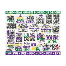 Mardi Gras SVG Bundle / 23 designs / Free Commercial Use / Cut Files for Cricut / clipart / printable / vector / instant
