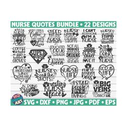 Nurse Quotes SVG Bundle / 22 designs / Free Commercial Use / Cut Files for Cricut / clipart / printable / vector / insta