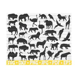 36 African Animals Silhouettes / Cut File / cliparts / printable / vectors / commercial use instant download
