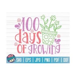 100 days of growing SVG  / 100 days of school SVG / 100 days SVG / Cut File / clipart / printable | vector | commercial