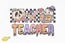 Retro Halloween Teacher PNG Sublimation