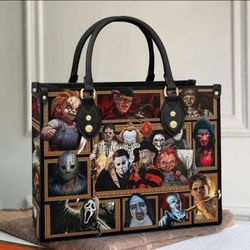 Halloween Horror Movies Characters Leather Bag, Halloween Women Bag,Halloween Women Bags and Purses