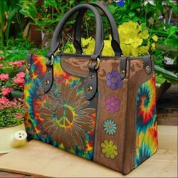 Hippie Soul Sunflower Leather Bag,Hippie Women Bag And Purses,Hippie Sunflower Leather Handbag