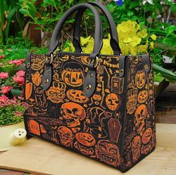 Horror Movies Skull Women leather Bag Handbag,Halloween Woman Handbag,Halloween Women Bag and Purses