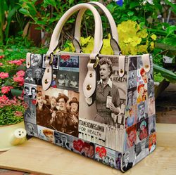 I Love Lucy Sitcom women leather hand bag, I Love Lucy Lover Handbag, Custom Leather Bag