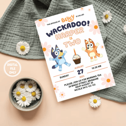 BLUEY Themed Birthday Party Printable Signs-Wackadoo I'm Two-For Age 2
