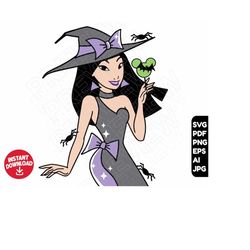 Mulan Princess Halloween SVG Disneyland png clipart instant download, princesses svg, cut file layered by color