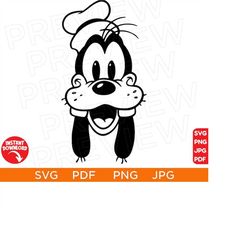 Goofy Vector Svg, Goofy Ears SVG Mouse png, Disneyland ears svg clipart SVG, cut file layered by color, Silhouette, Cric