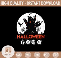 Halloween Time SVG, It's Halloween Time Svg, Silhouette Halloween svg, Witch Svg, Ghost svg, Halloween Quotes Clipart