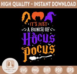 It's Just A Bunch Of Hocus Pocus svg, Sanderson sisters svg, Hocus pocus svg, Halloween svg, Witch svg, Witch hat svg