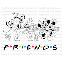 Mouse and Friends SVG, Disneyland Ears, Disneyland art, Silhouette, Family Vacation Svg, Family Trip Svg, Magical Kingdo