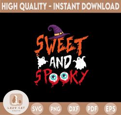 Sweet And Spooky PNG, Halloween Png, Halloween Witch Hat, Halloween Tshirt Design, Download Svg, Dxf, Png, Eps, Pdf